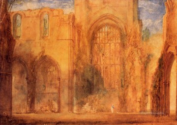 ジョセフ・マロード・ウィリアム・ターナー Painting - ヨークシャーのロマンチックなターナーのファウンテンズ修道院の内部